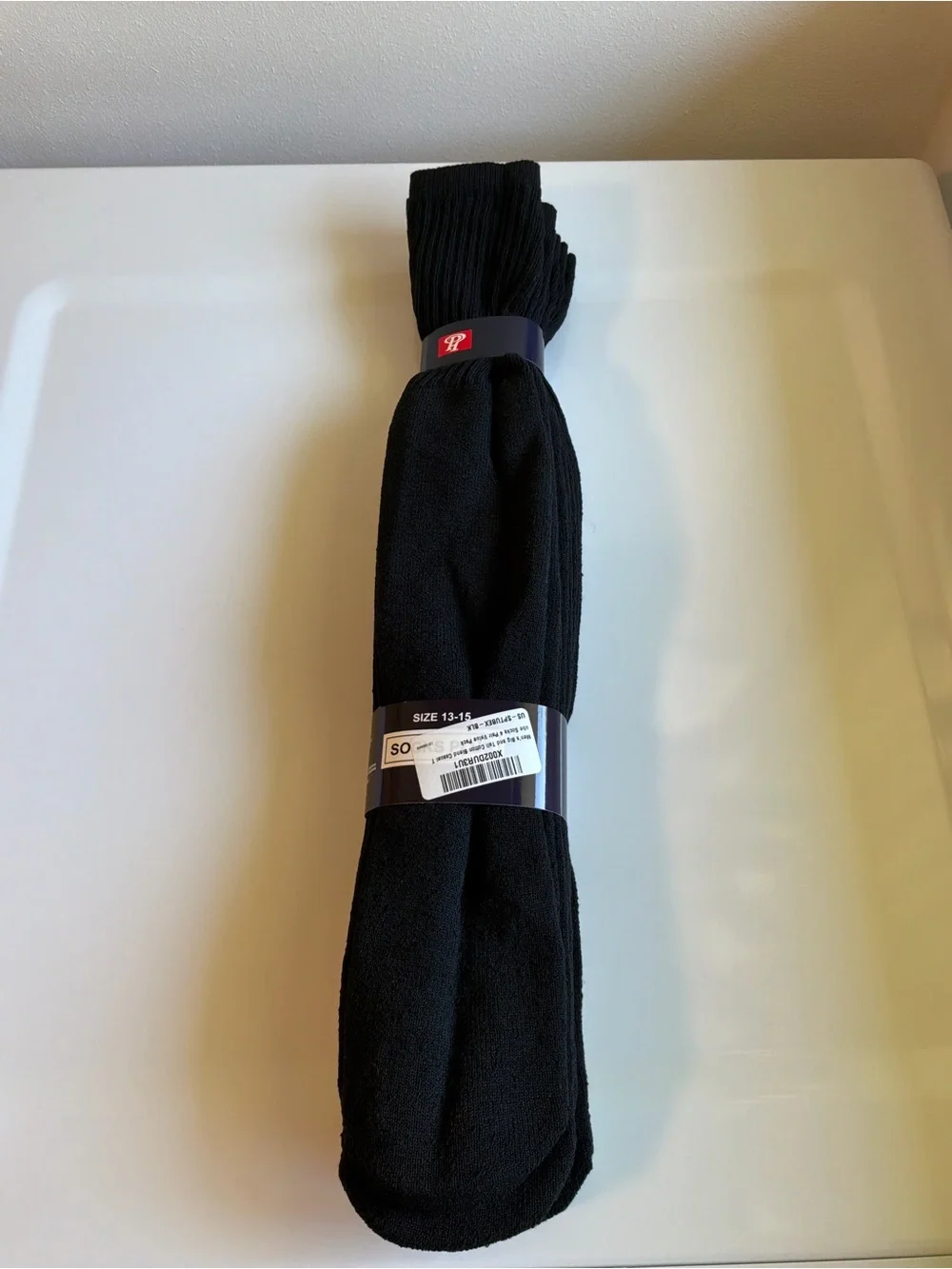 SOCKS PLUS Men’s Big + Tall Black Size 13-15 Casual Tube Socks 4 Pair